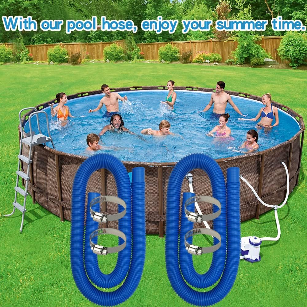 Poolschlauch 32mm Durchmesser 2 Stück für Oberirdische Pools Zubehör Poolpumpe Ersatzschlauch 150 x