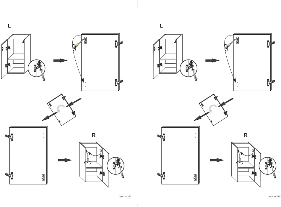 VBChome Badmöbel Set 40 cm Weiss Waschbecken mit Anthrazit Hängeschrank Waschtisch 1-Türen Push to O