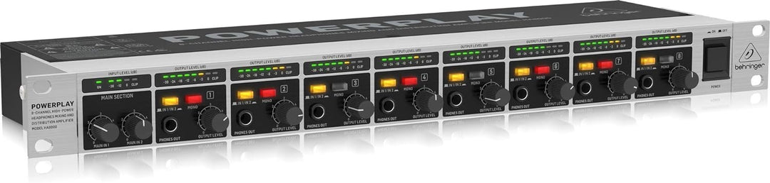 Behringer POWERPLAY HA8000 V2 8-Kanal-Hochleistungs-Kopfhörer-Misch- und Verteilverstärker, POWERPLA