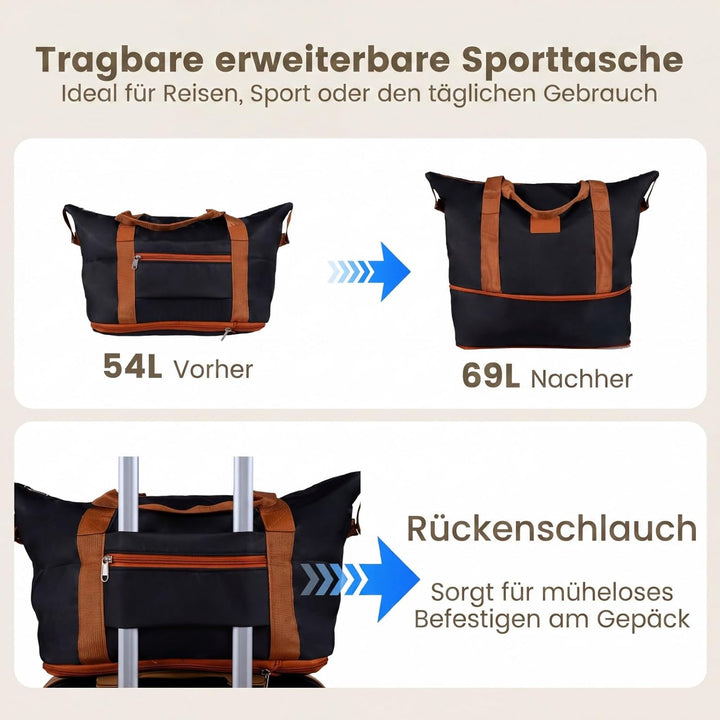 COSTWAY Kofferset 5 teilig Hartschale, Koffer Set mit1Reisetasche &amp; 1 Kulturbeutel, Reisekoffer mit