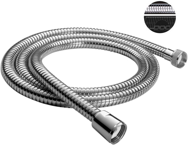 Handbrause Messing quadratisch mit Brauseschlauch 200 cm Duschbrause Brausekopf