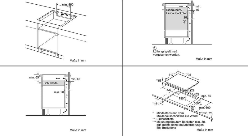 Neff T58BD20N0 Induktionskochfeld N70 / 80cm / FlexInduction / TouchControl / Glaskeramik / Edelstah