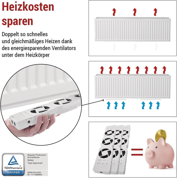 EMOS Heizung-Ventilator zum Sparen von Energie und Heizkosten, Starterset TRIO, 3 Stück Heizgebläse