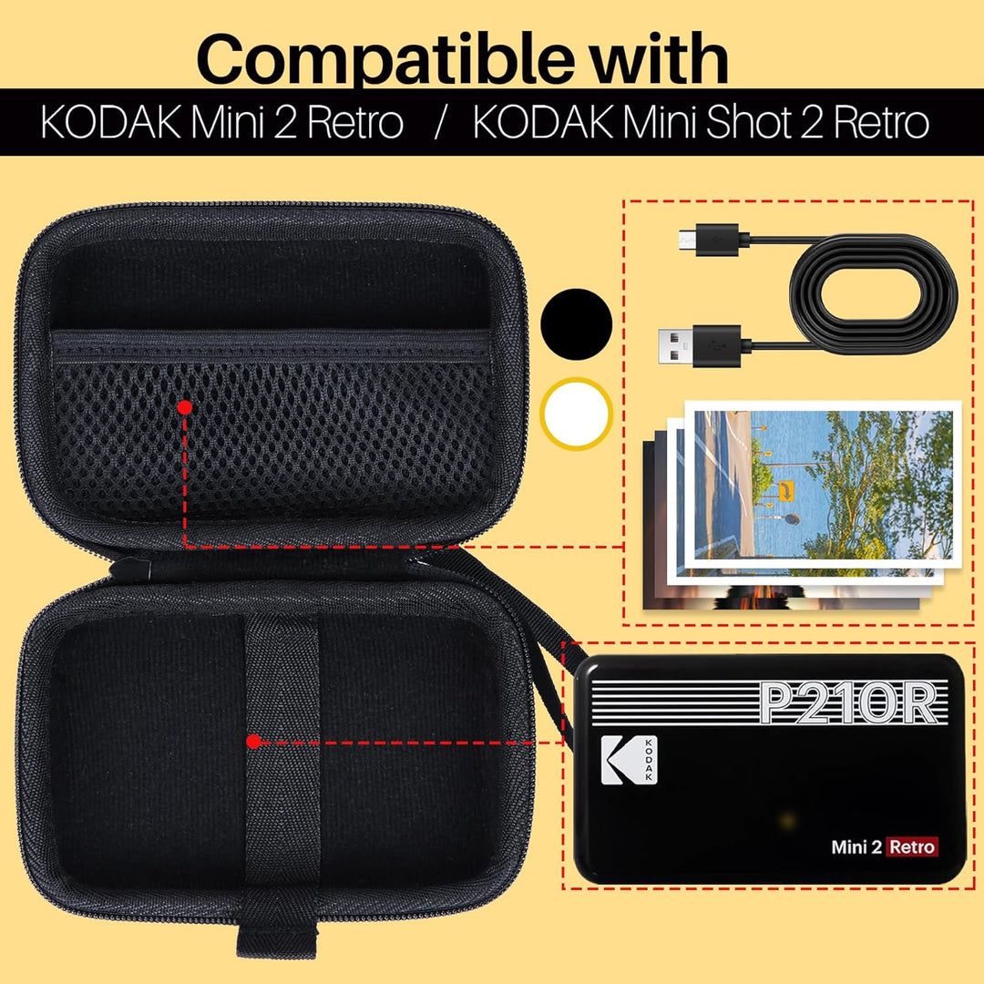 Lebakort Hart Reise Schutz Hülle Etui Tasche für Kodak Mini 2 Retro 4PASS Mobiler Fotodrucker/Kodak