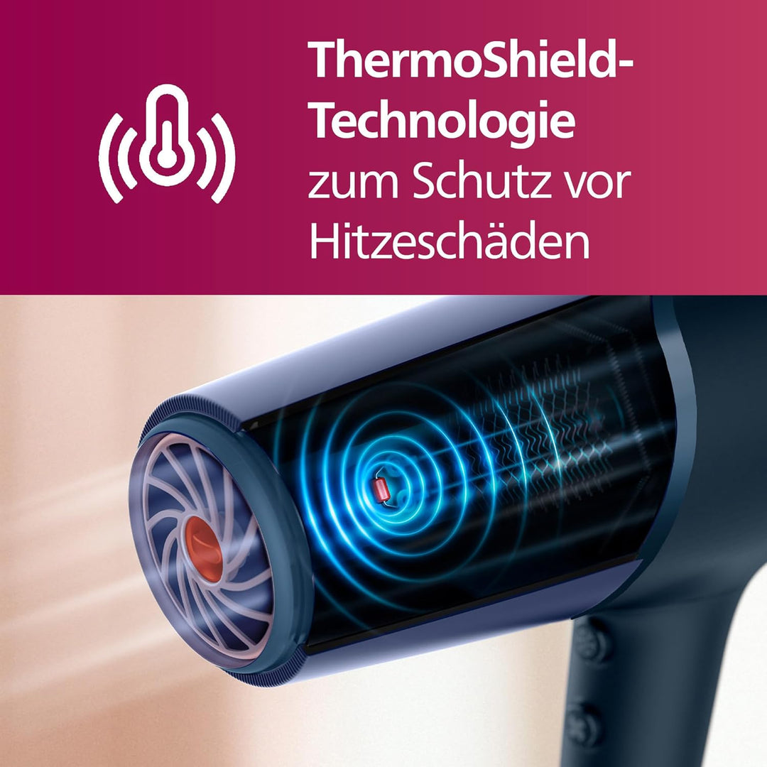 Philips 5000 Series Haartrockner – Föhn mit ThermoShield Technologie, Volumendiffusor und 9 mm und 1