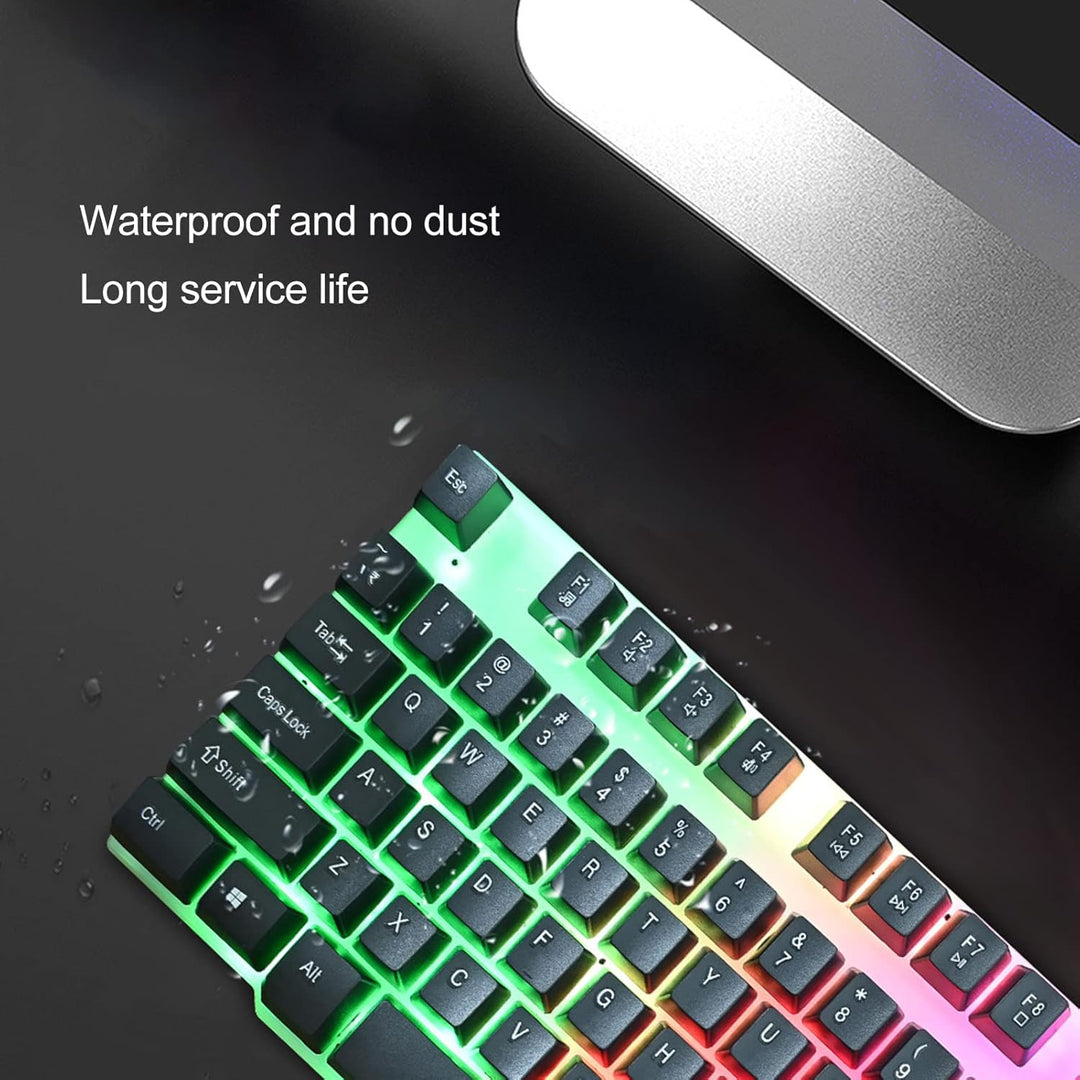 ciciglow Gaming-Tastatur und -Maus-Kombination, Kabelgebundene Hintergrundbeleuchtete Computertastat