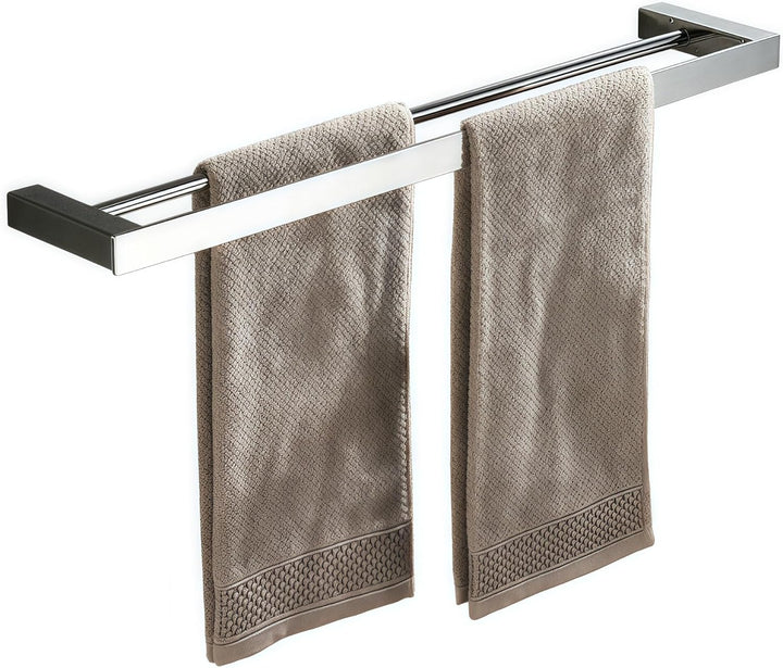 Beelee Badezimmer Toilette Doppelte 40cm Handtuchstange Wandhalterung, Edelstahl - Edelstahl, Polier