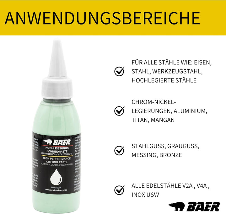BaerCoil BAER Gewindeschneider Set HSSG: Maschinengewindebohrer Sackloch + Kernlochbohrer: M 3 - M 1