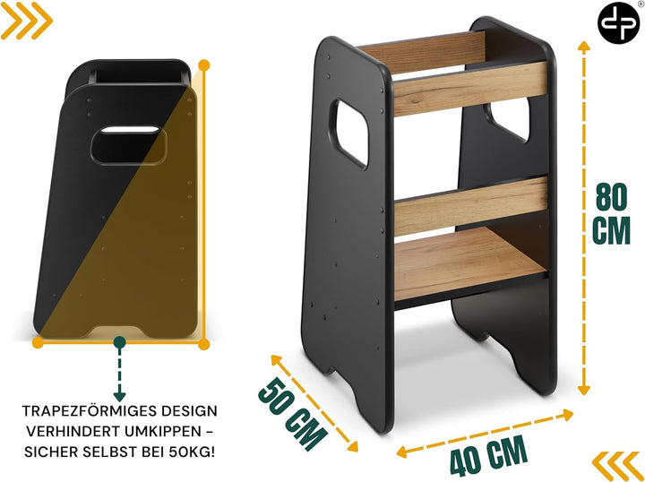 defiPad Lernturm für Kinder | Stylisch Kippschutz Lernturm Höhenverstellbar | Höchste Sicherheit | M