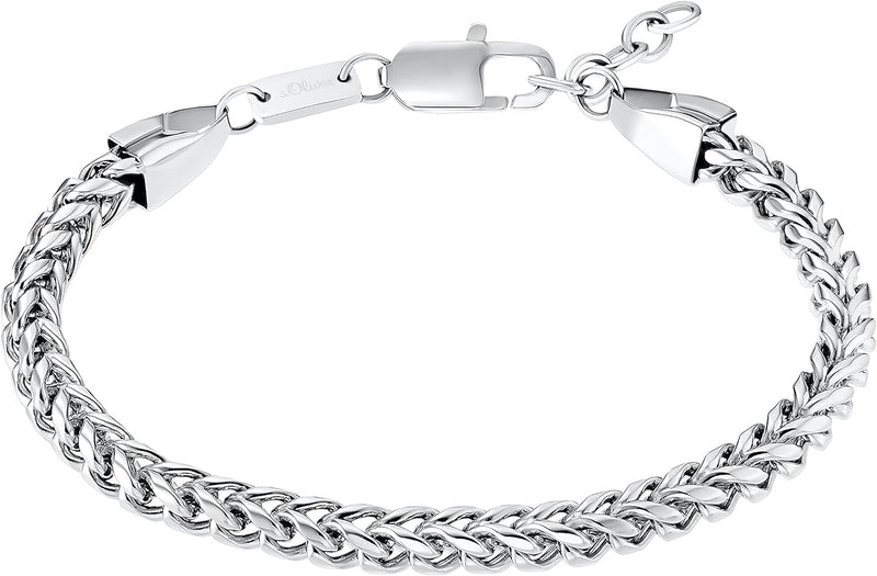 s.Oliver Armband Edelstahl Herren Armschmuck, 20+2 cm, Silber, Kommt in Schmuck Geschenk Box, 203254