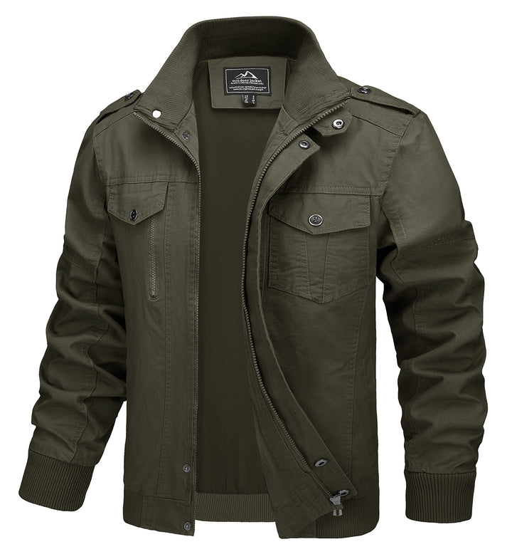 MAGCOMSEN Herren Übergangsjacke Cargo Outdoorjacke Winddicht Frühling Jacke Militär Armee Fliegerjac