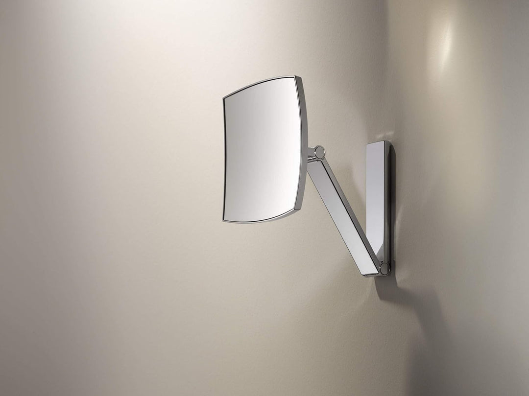 Keuco Wand-Kosmetikspiegel mit Schwenkarm und Drehgelenk, 5-facher Vergrösserung, 20x20cm, eckig, Ch