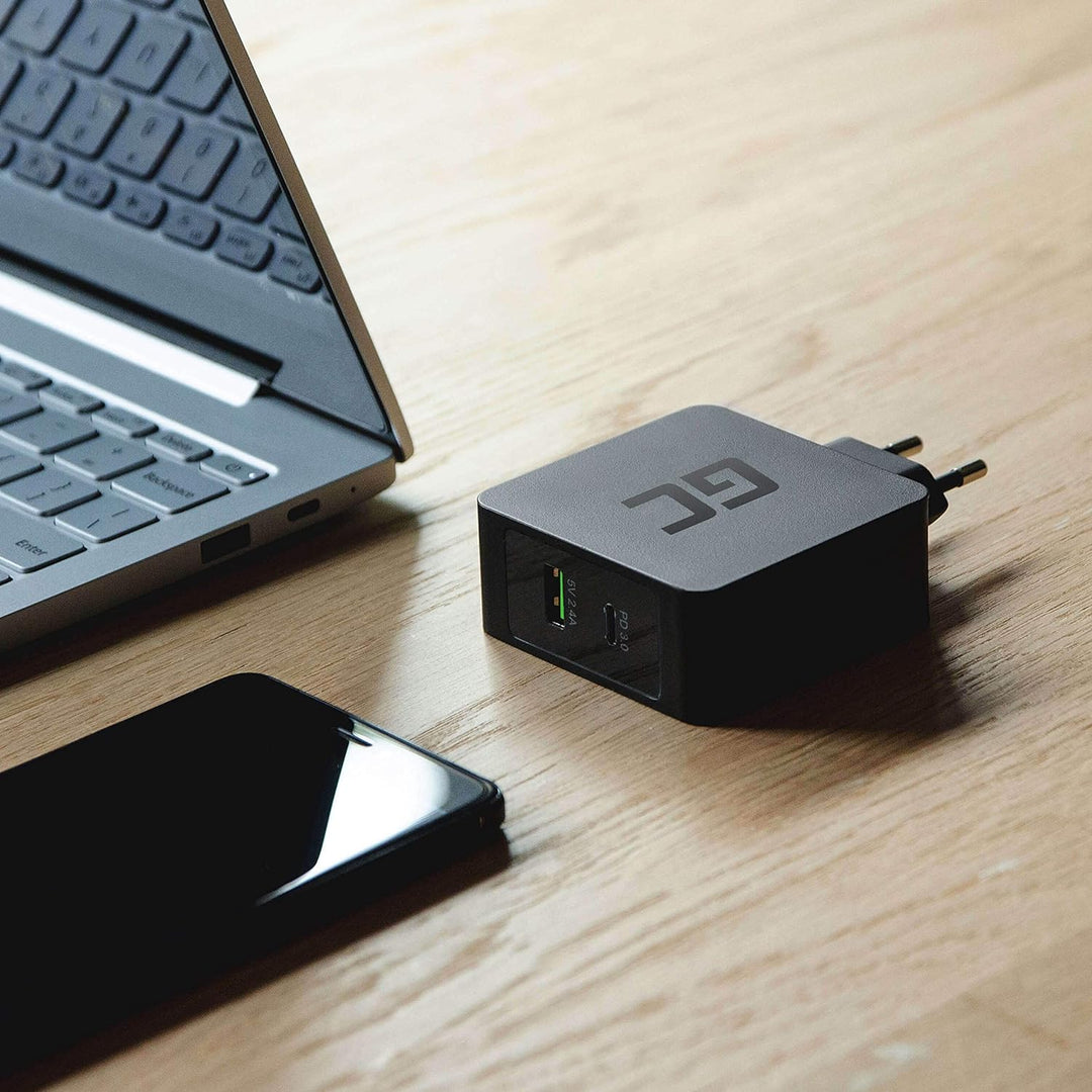 Green Cell 45W USB-C PD Ladegerät mit USB-C Kabel und zusätzlichem USB-Anschluss Netzteil für Apple