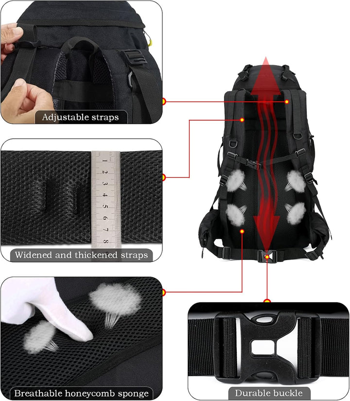 70L Trekkingrucksack Campingrucksack Reiserucksack Wanderrucksack Grosser Rucksack für Damen Herren