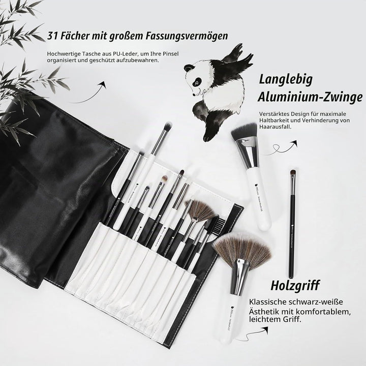 DUcare Professional Make up Pinsel 31 Stücke Panda Make up Pinsel Set Premium Synthetic Kabuki Found