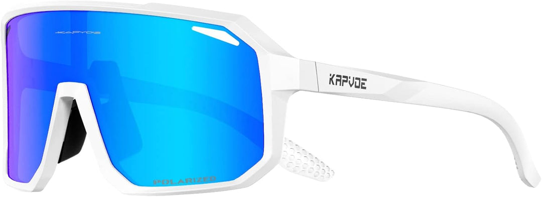 KAPVOE Fahrradbrille Polarisiert Herren Damen Sonnenbrille UV400 Schutz TR90 Rahmen Sportbrille Radf