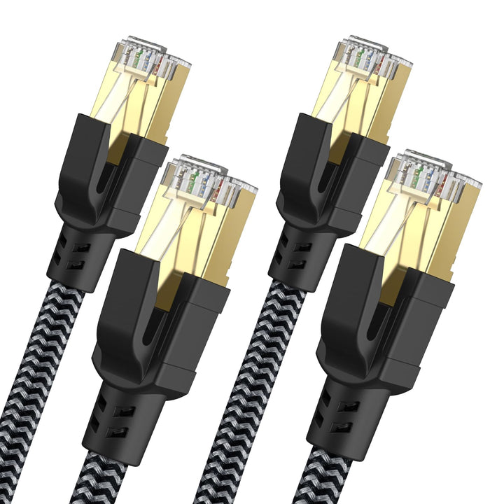 Cat 8 Ethernet Kabel 3 meters 2 Stücke, 40Gbps Netzwerkkabel Hochgeschwindigkeits 2000MHz Ethernet K