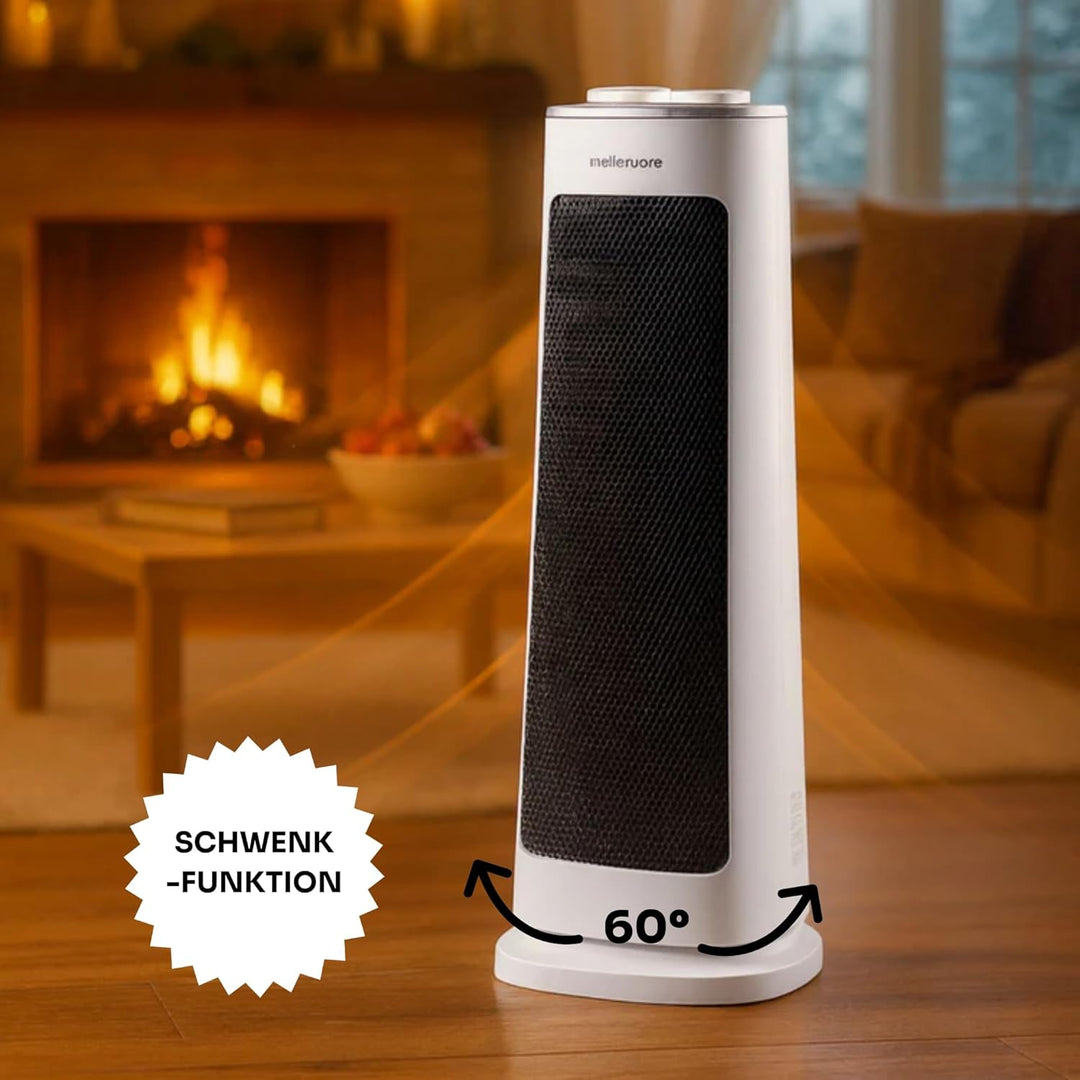 Mellerware Homy! Oszillierbarer Keramik-Heizlüfter, 2000 W, 3 Funktionen (einschliesslich Ventilator