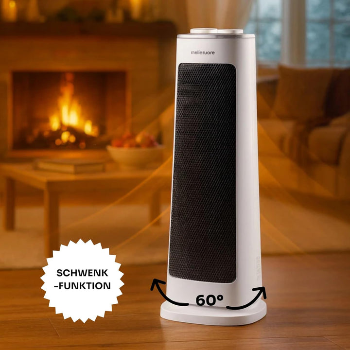 Mellerware Homy! Oszillierbarer Keramik-Heizlüfter, 2000 W, 3 Funktionen (einschliesslich Ventilator