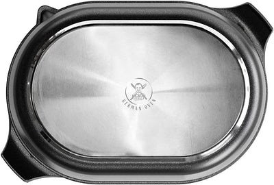 AMT Gastroguss Klaus grillt German Oven Set, kleine Ausführung, 32x22 cm, German Oven Bräter/Gussdec