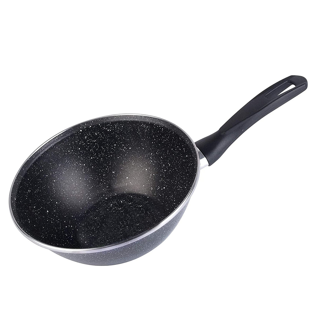 MAGEFESA 02108247 Wok Gransasso 28 cm, Emaillierter Stahl, Schwarz