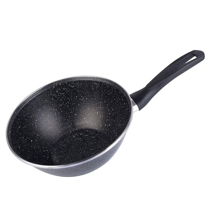 MAGEFESA 02108247 Wok Gransasso 28 cm, Emaillierter Stahl, Schwarz