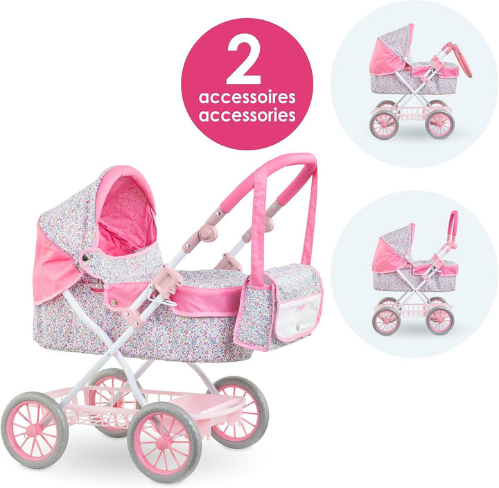 Corolle Floraler Kinderwagen, Zubehör für Puppen 36 cm, 42 cm und 52 cm, ab 3 Jahren, 9000141860