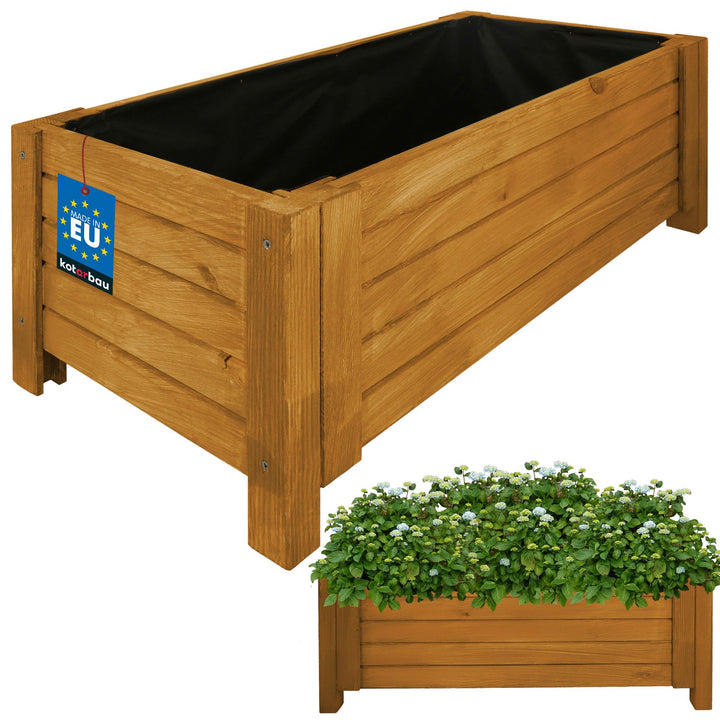 KOTARBAU® Blumenkasten - 79 x 39 x 30 cm - Pflanzkasten mit Vlies - Pflanzkübel gross aussen - Balko