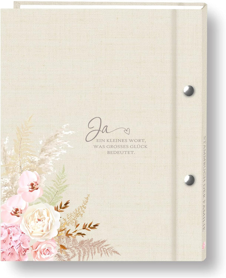 Stammbuch der Familie personalisiert Fanon beige A4 ca. 24 x 31 cm Familienstammbuch Stammbücher Han