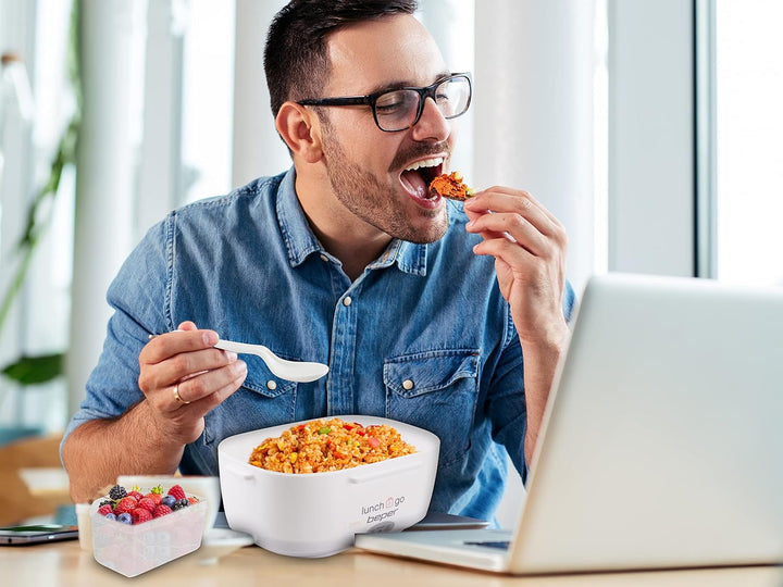 Beper Lunch &amp; Go - Wärmende Lunchbox, tragbarer elektrischer Speisenwärmer, 2 herausnehmbare Behälte