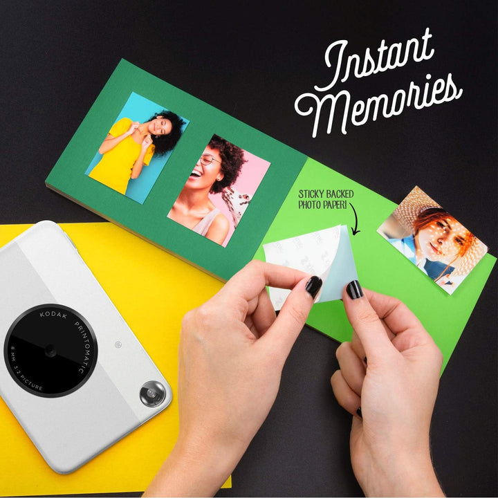 KODAK PRINTOMATIC Digitale Sofortbildkamera, Vollfarbdrucke auf Zink 2x3-Fotopapier mit Sticky-Back-