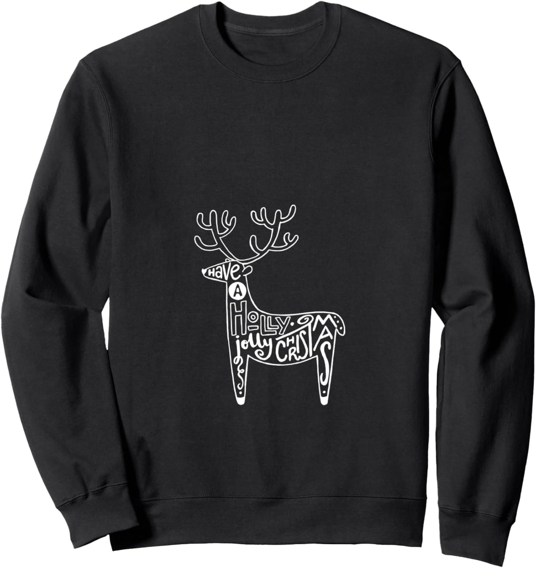 Have a Jolly Christmas Reindeer Art Design Sweatshirt