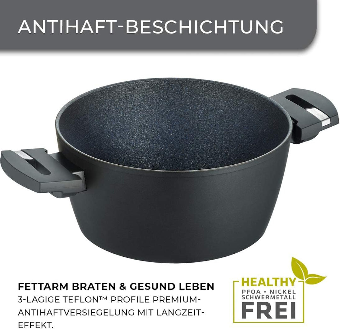 Berndes Balance Induction Kochtopf Enduro, 20 cm, Induktion, Topf extrem Kratzfest, Guss-Optik, allh