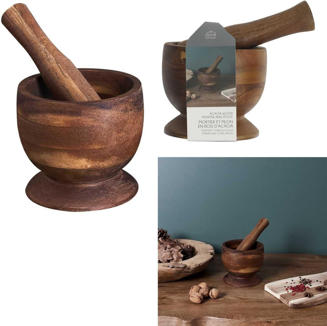HOME DECO FACTORY Mörser und Stössel aus Akazie, 12 cm