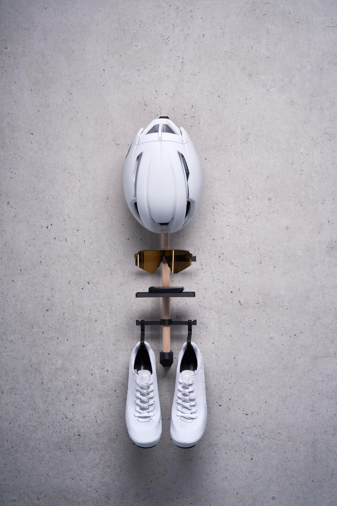 Bike Gear Rack, Wandhalterung für Helm, Sonnenbrille, Fahrradcomputer und Schuhe