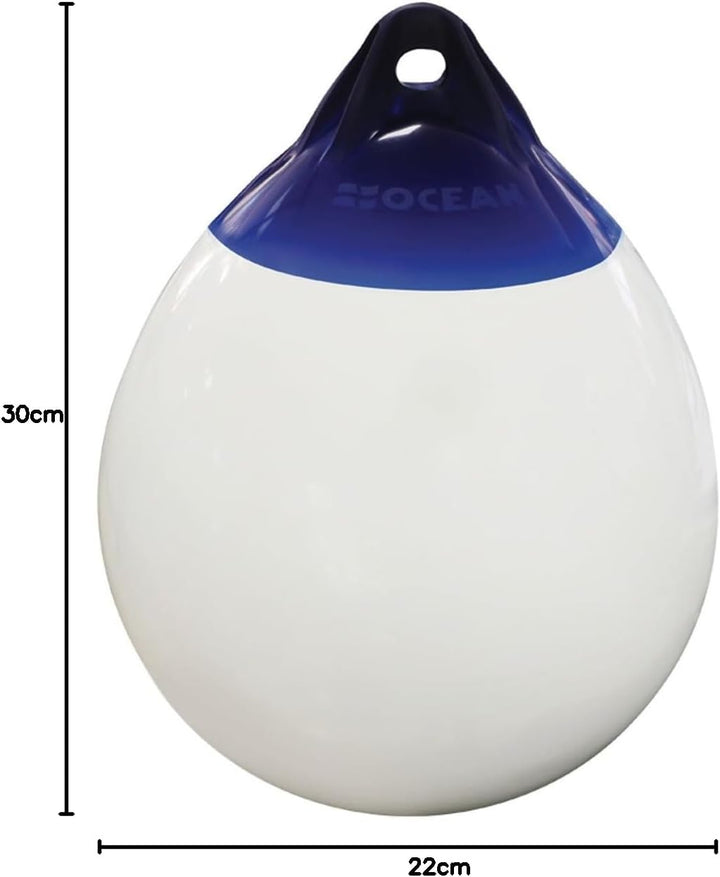 Ocean Fender rund - blau/weiss weiss / blau R1 (Ø 280 mm x 380 mm), weiss / blau R1 (Ø 280 mm x 380