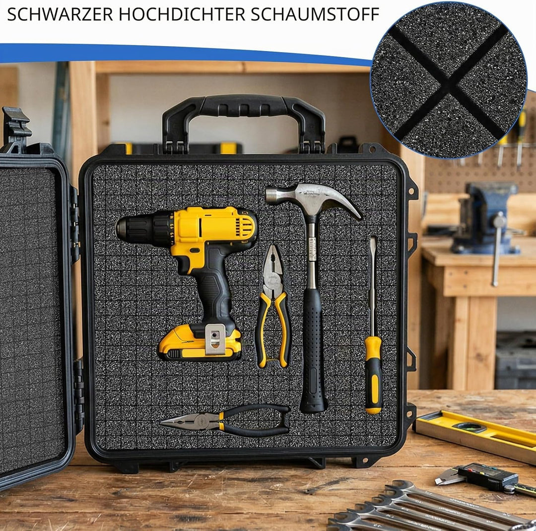 Rasterschaumstoff 400x300x25mm | 2er-Pack 50D Hochdichter Würfelschaum für Werkzeugkoffer &amp; Kamerako