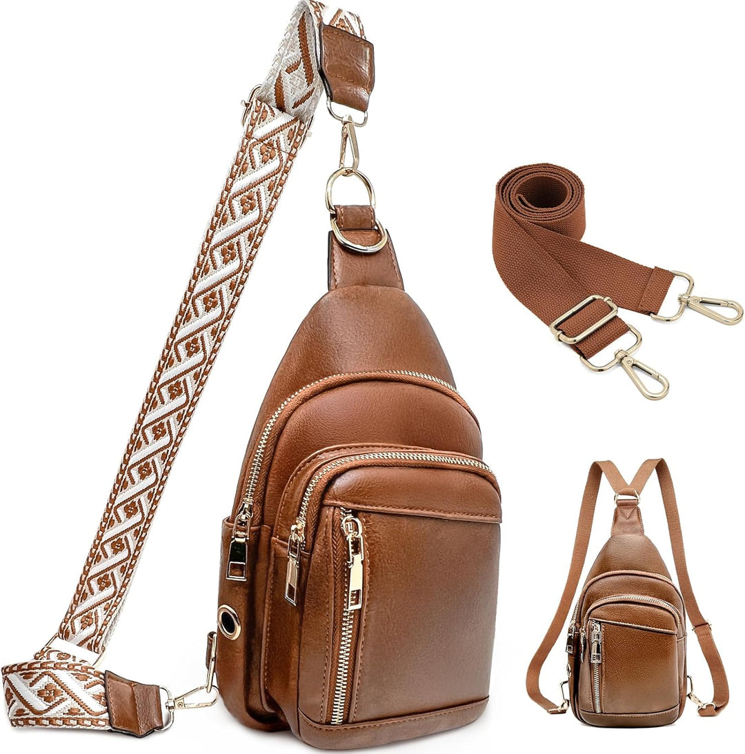 Kaiyaner Brusttasche Damen Umhängetasche Herren Crossbody Bag Handytasche zum umhängen 2 in 1 Schult