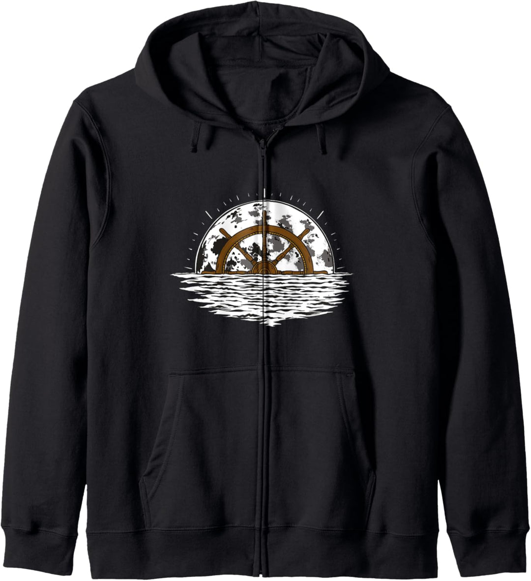 Moon Ship Lenkrad Sailing Sailor Kapuzenjacke
