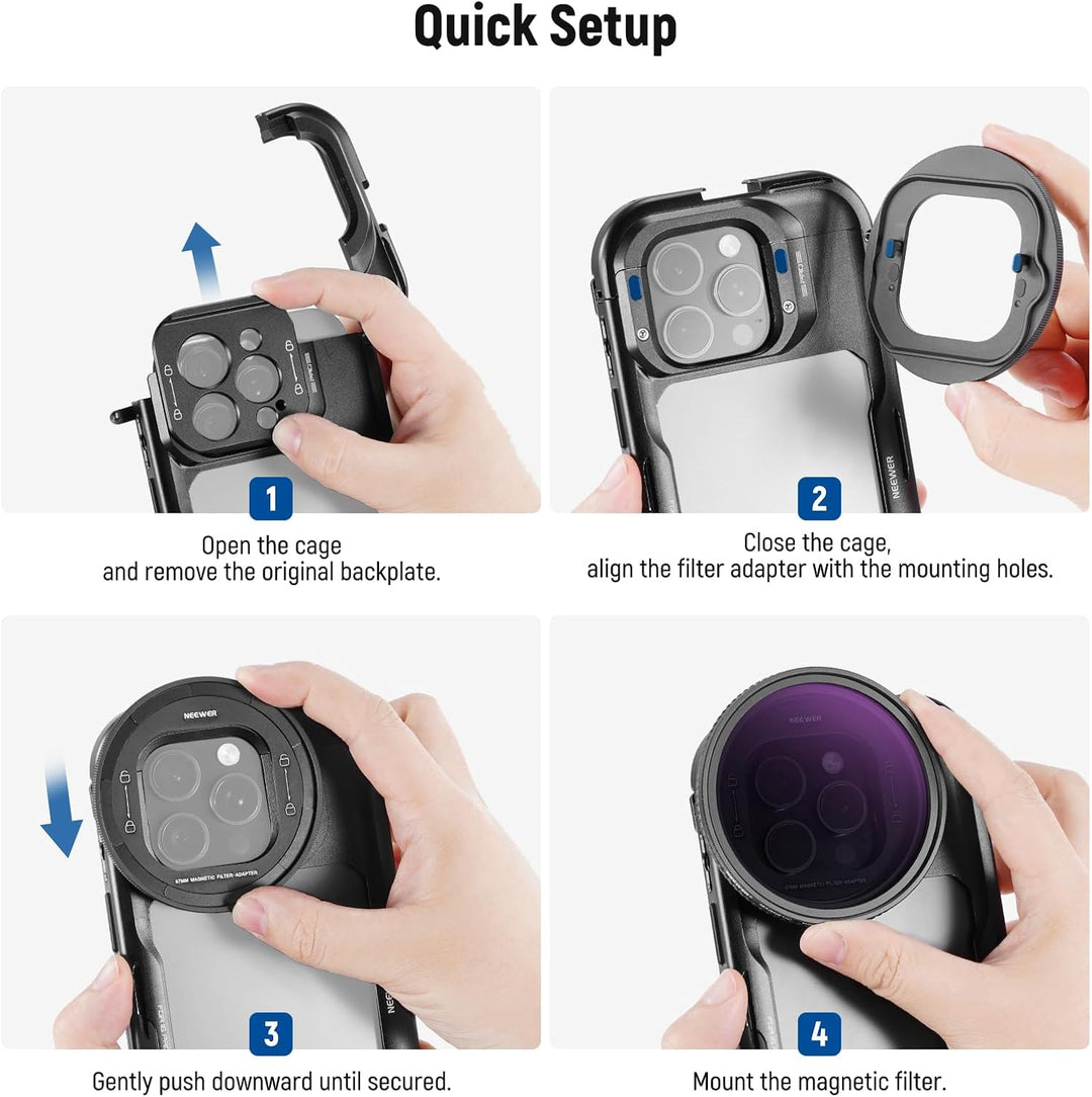 NEEWER 67mm magnetisches ND Filter Set, variabel ND2-32 (1-5 Stop) mehrfachbeschichtetes HD mit Grau