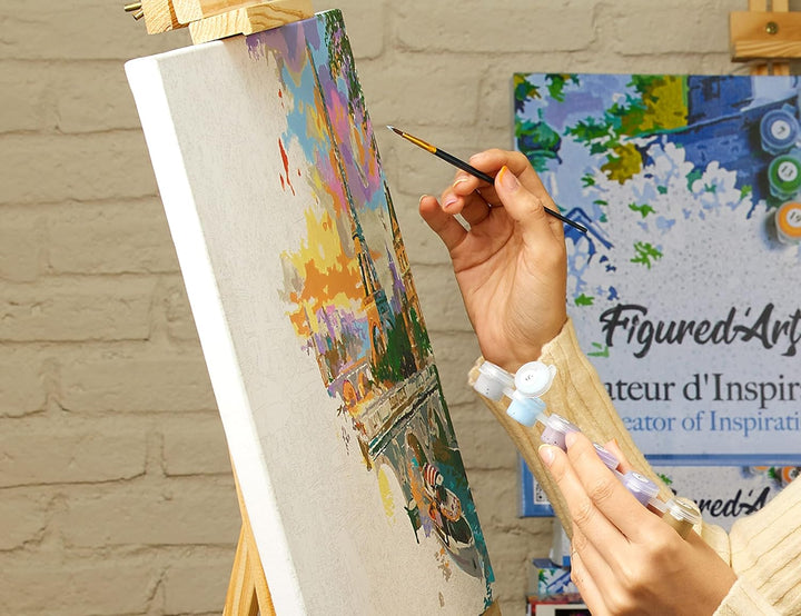 Figured'Art Malen Nach Zahlen Erwachsene Mit Rahmen Kleiner Hafen - Paint by Numbers Basteln DIY Bas