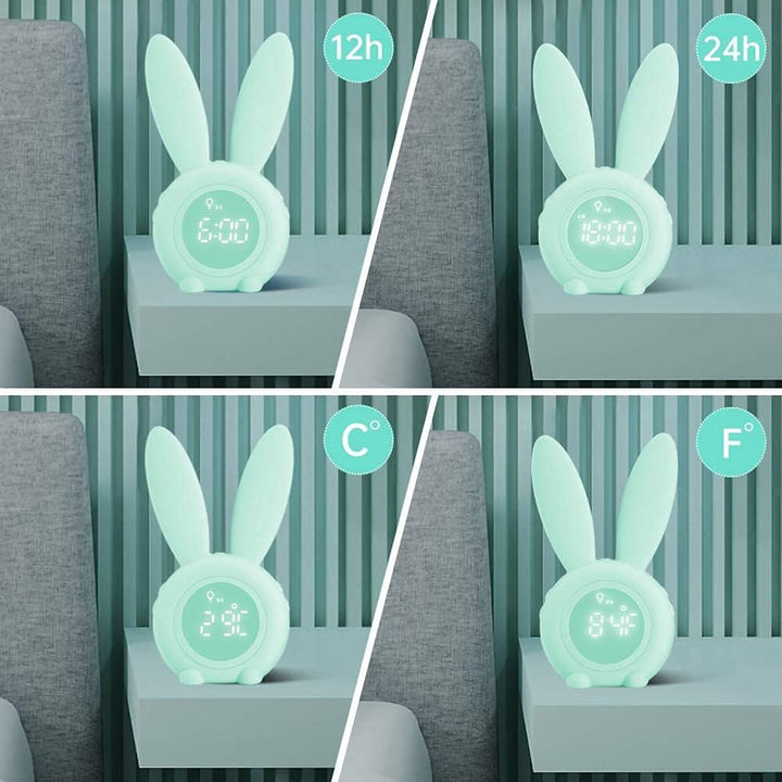 Kinder Lichtwecker Hasen Wecker Uhr Kinderwecker Rabbit Alarm Clock Wake Up Light Kreative Lampe Nac