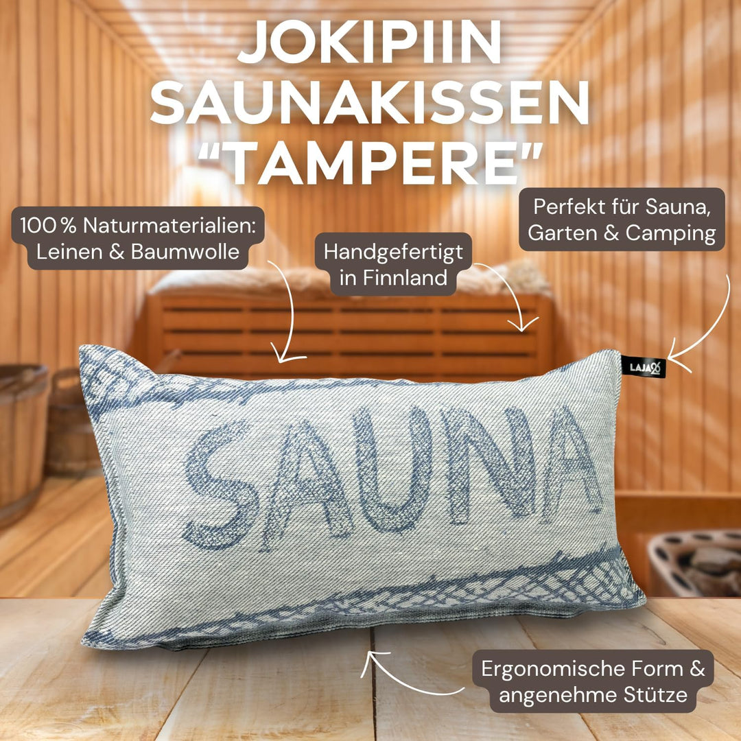 POOL Total Jokipiin Premium Saunakissen 40 x 22 cm | 100% Made in Finland | ReisekissenLeine