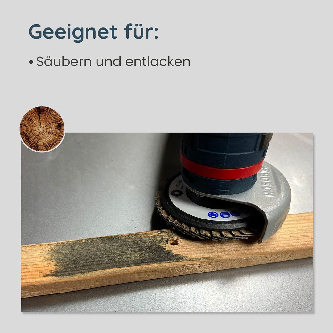 5er Set Fächerscheiben K:40/60/80/120/180 76x10mm passend für mini Akku Winkelschleifer wie Bosch GW