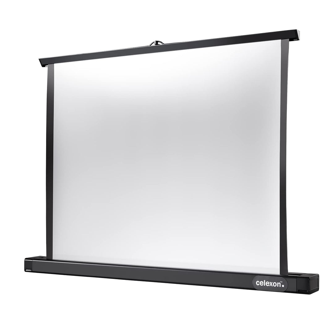 celexon tragbare Präsentations- und Heimkino-Beamer-Leinwand Mobil Tisch-Leinwand inkl. automatische