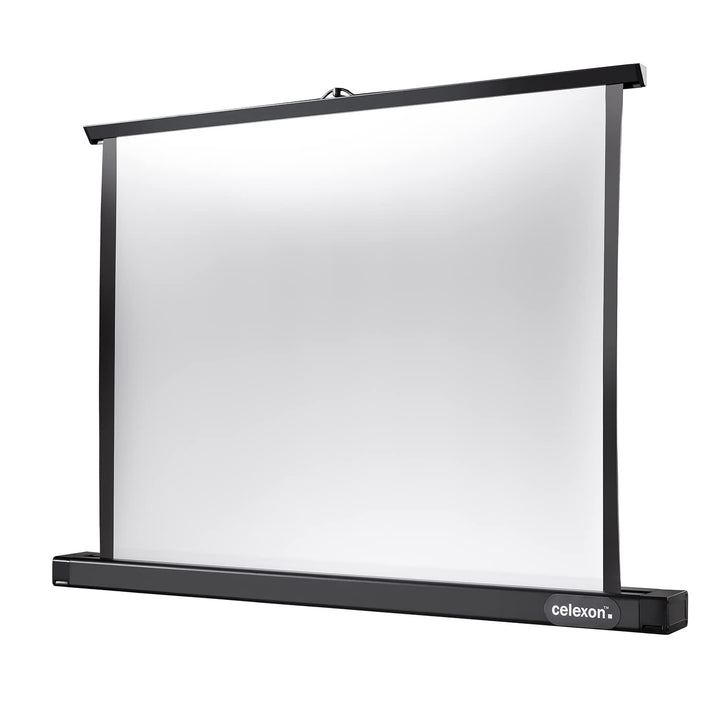 celexon tragbare Präsentations- und Heimkino-Beamer-Leinwand Mobil Tisch-Leinwand inkl. automatische