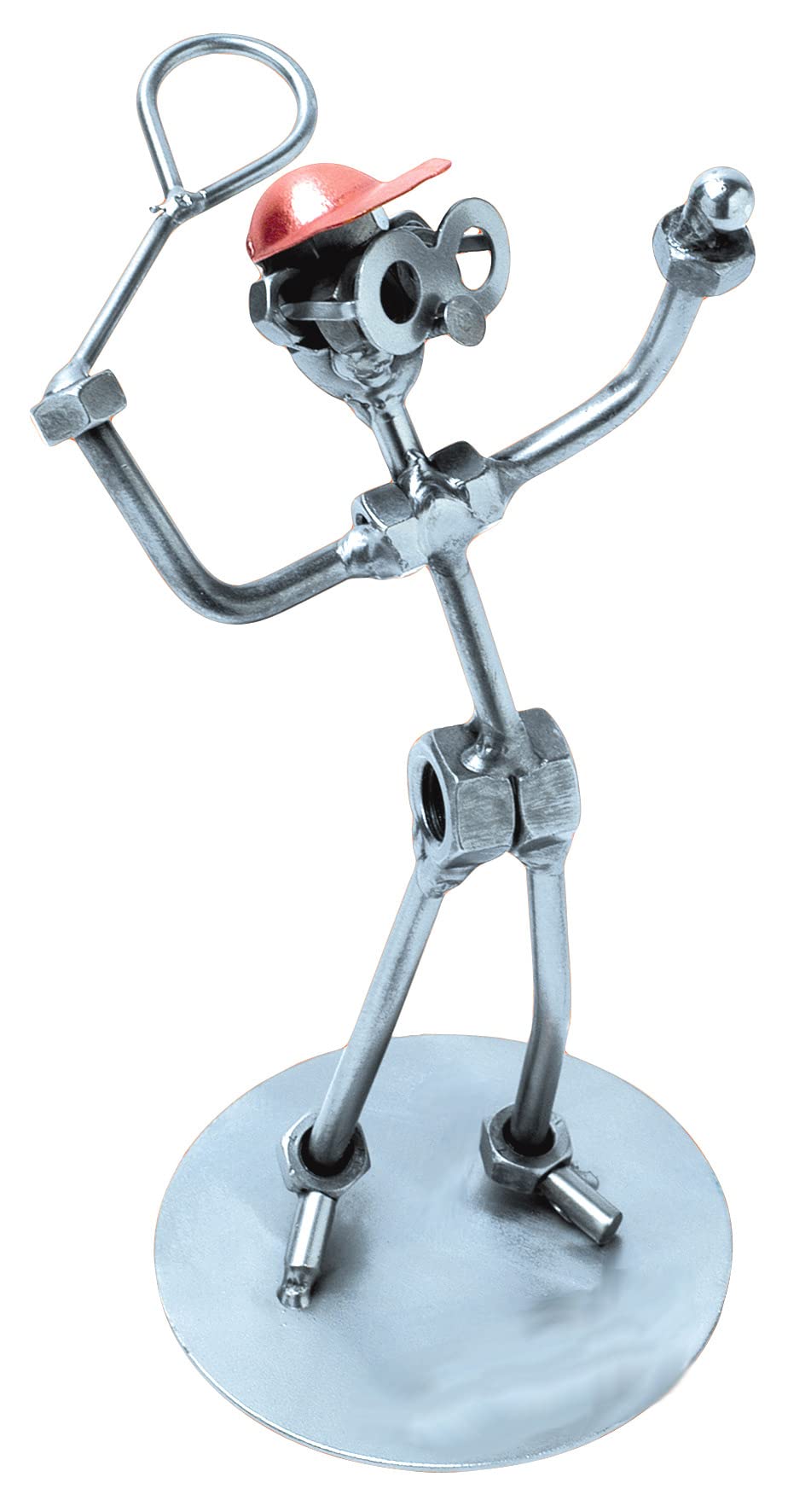 STEEMO Schraubenmännchen Tennisspieler Tennis-Ass Geschenk Metall-Deko 12x9x18 cm