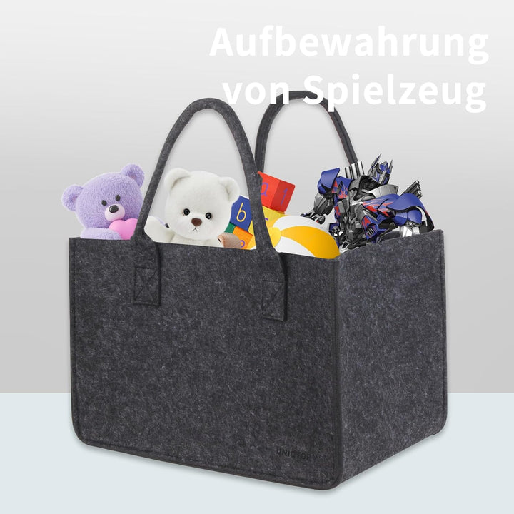 2Stk Filztasche Einkaufskorb,30L grosse Einkaufs-Tasche Filztaschen Shopping Bag, zweifarbig dunkelg