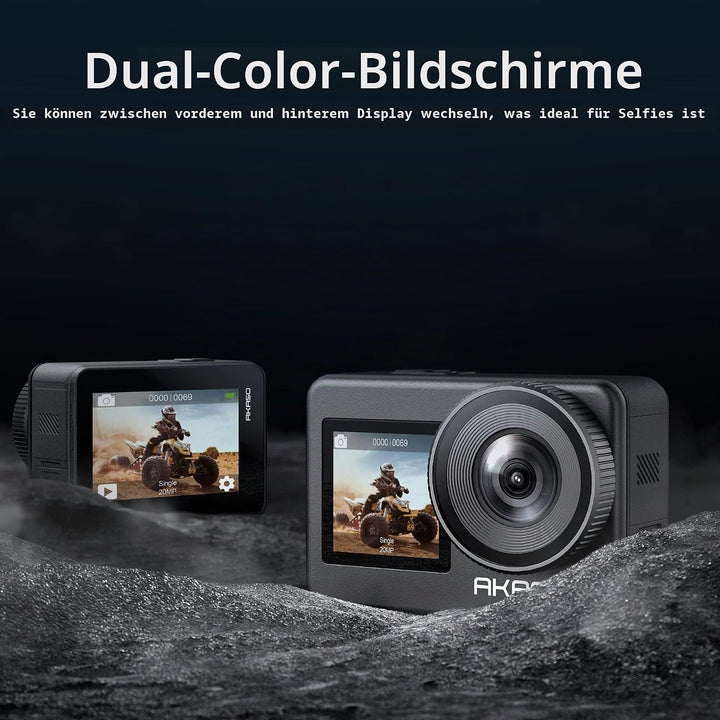 AKASO Action Cam 4K 20MP WiFi Unterwasserkamera IPX8 Wasserdicht Action Kamera EIS 2.0 mit Touchscre