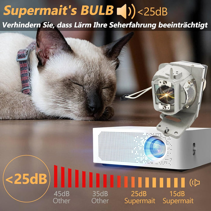 Supermait MC.JPH11.001 Ersatz-Projektorlampe mit Gehäuse UHP240-170, kompatibel mit Acer P5230 / P53